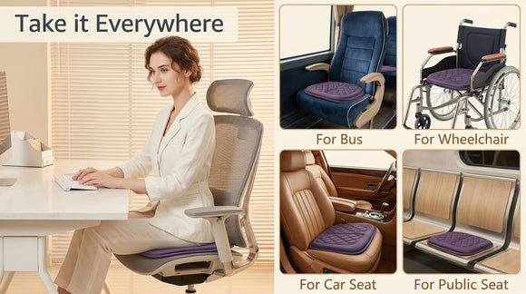 Car Seat Cushion Comfort Memory Foam Driver Seat Cushion Improve Driving View Sciatica and Lower Back Pain Relief Seat Cushions for Car Seat Driver Home Office Chair Wheelchair - Gray