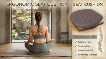 Car Seat Cushion Comfort Memory Foam Driver Seat Cushion Improve Driving View Sciatica and Lower Back Pain Relief Seat Cushions for Car Seat Driver Home Office Chair Wheelchair - Gray - 0