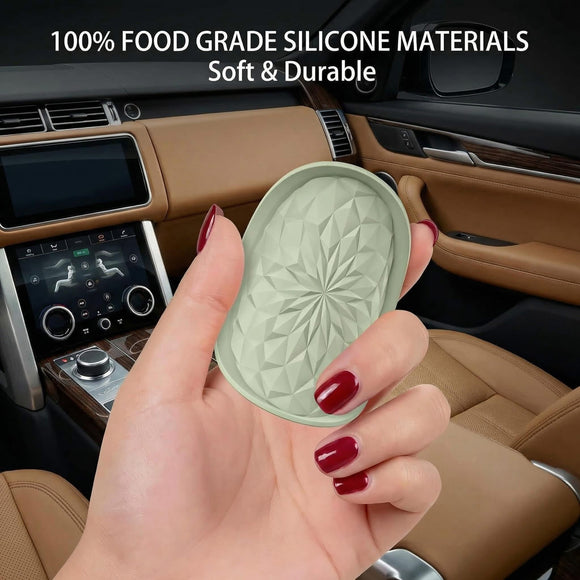 Car Coasters for Cup Holders [4 Pack] - 2.75In Silicone Auto Mug Mats - Universal Non-Slip Recessed Car Interior AccessoriesDesert Sage