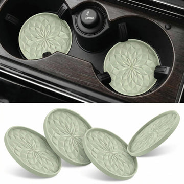 Car Coasters for Cup Holders [4 Pack] - 2.75In Silicone Auto Mug Mats - Universal Non-Slip Recessed Car Interior AccessoriesDesert Sage