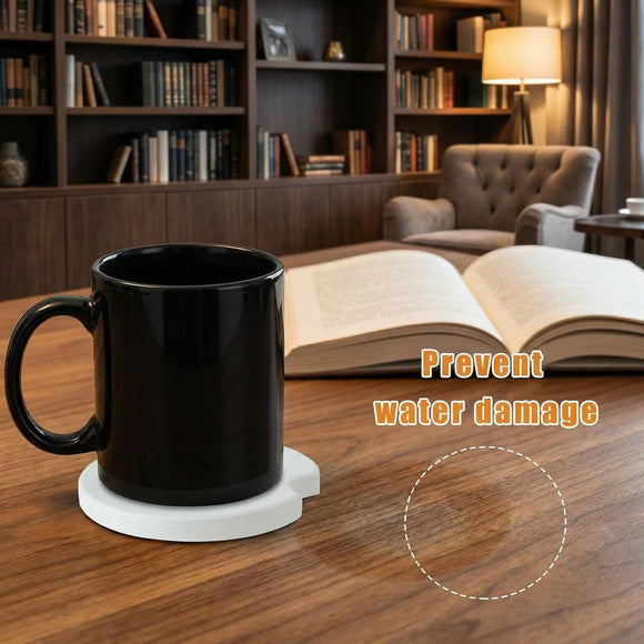 Ceramic Sublimation Blanks Car Coasters for Car Cup with Finger Notch for Easy Removal Ceramic Car Cupholder Auto Cupholder Keep Vehicle from Cold Drink Sweat Stain Spill (12)