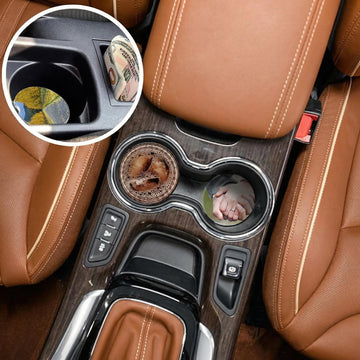 Ceramic Sublimation Blanks Car Coasters for Car Cup with Finger Notch for Easy Removal Ceramic Car Cupholder Auto Cupholder Keep Vehicle from Cold Drink Sweat Stain Spill (12)