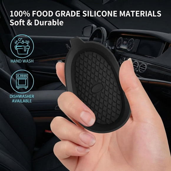 Car Cup Holder Coasters [4 Pack] Silicone Cups Mats Automotive Universal Non-Slip Recessed Interior Accessories Black