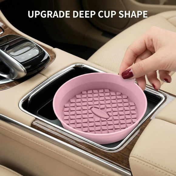 Car Cup Holder Coasters [4 Pack] Silicone Cups Mats Automotive Universal Non-Slip Recessed Interior Accessories Dusty Rose