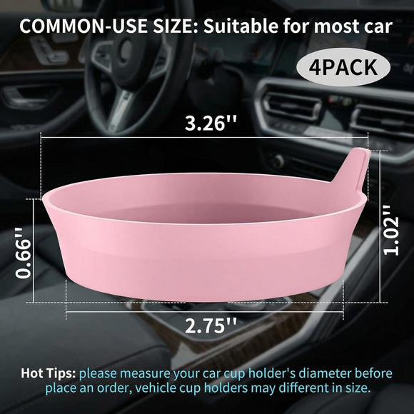 Car Cup Holder Coasters [4 Pack] Silicone Cups Mats Automotive Universal Non-Slip Recessed Interior Accessories Dusty Rose