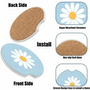 Cup Holders Car Coasters - White Daisy Flower Absorbent Ceramic Coaster Drink Cup Holder Coasters Auto Accessories for Women & Men Pack of 2-6