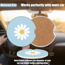 Cup Holders Car Coasters - White Daisy Flower Absorbent Ceramic Coaster Drink Cup Holder Coasters Auto Accessories for Women & Men Pack of 2-5