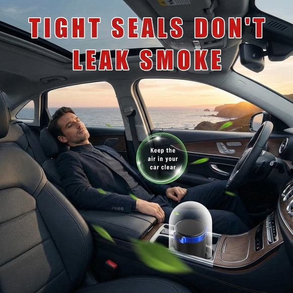 Car Ashtray with Lid Detachable Stainless Smokeless Auto Ashtray Portable Mini Vehicle Trash Can with LED Blue Light Universal Interior Accessories for Cup Holder (Blue 1 PC)