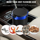 Car Ashtray with Lid Detachable Stainless Smokeless Auto Ashtray Portable Mini Vehicle Trash Can with LED Blue Light Universal Interior Accessories for Cup Holder (Blue 1 PC)-3