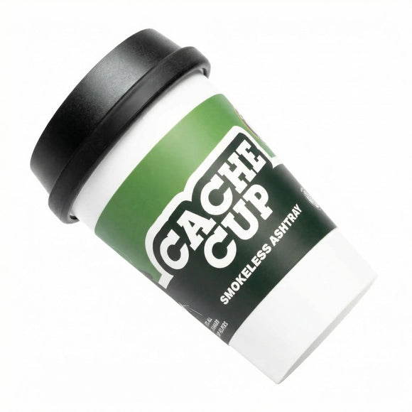 HEMPER Cache Cup: Odor-Proof Car Ashtray with Heat-Resistant Silicone Lid | Discreet for On-the-Go Smokers | Fits All Standard Cup Holders (White)