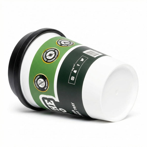 HEMPER Cache Cup: Odor-Proof Car Ashtray with Heat-Resistant Silicone Lid | Discreet for On-the-Go Smokers | Fits All Standard Cup Holders (White)