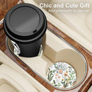 Car Cup Holder Coaster Car Coasters for Cup Holders 4 Pack Universal Anti Slip Insert Absorbent Ceramic Auto Interior Accessories with A Finger Notch & Cork Base Village Road Flowers-4