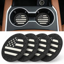 Car Cup Holder Coasters 4 Pack American Flag Insert Car Cup Coaster 2.75 Inch PVC Anti Slip Shockproof Embedded Drink Mat Car Interior Decoration Accessories for SUV Truck (Black)-6