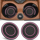 2 Pack Car Coasters for Cup Holder 2.75 Inch No-Slip Anti Dust Insert Coaster Universal Auto Waterproof Coasters Silicon Insulation Cup Mats for Woman Man Suit for Vehicle Interior (Pink)-1