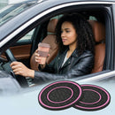 2 Pack Car Coasters for Cup Holder 2.75 Inch No-Slip Anti Dust Insert Coaster Universal Auto Waterproof Coasters Silicon Insulation Cup Mats for Woman Man Suit for Vehicle Interior (Pink)-5