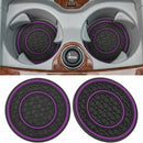 2 Pack Car Coasters for Cup Holder 2.75 Inch No-Slip Anti Dust Insert Coaster Universal Auto Waterproof Coasters Silicon Insulation Cup Mats for Woman Man Suit for Vehicle Interior (Purple)-1