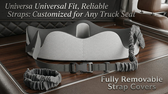 Truck Seat Cushion for Truck Driver Seat Cushion Upgraded Back Support Thick and Firm Memory Foam Pain Relief for Hours of Driving Maximum Tush Comfort and Trucker Approved