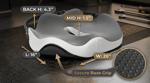 Truck Seat Cushion for Truck Driver Seat Cushion Upgraded Back Support Thick and Firm Memory Foam Pain Relief for Hours of Driving Maximum Tush Comfort and Trucker Approved