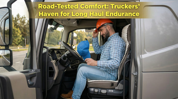 Truck Seat Cushion for Truck Driver Seat Cushion Upgraded Back Support Thick and Firm Memory Foam Pain Relief for Hours of Driving Maximum Tush Comfort and Trucker Approved