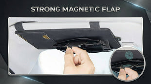 Sun Visor Extender for Car Sun Blocker with Magnetic Sunglass Holder Hanger Clip Ticket Card Organization Pouches Side Sunshade Visor Organizer Accessories Black