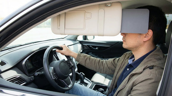 Sun Visor Extender for Car Sun Blocker with Magnetic Sunglass Holder Hanger Clip Ticket Card Organization Pouches Side Sunshade Visor Organizer Accessories Gray