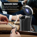 Car Ashtray with Lid Detachable USB Rechargeable Auto Cigarette Lighter with Blue LED Light Portable Smell Proof Stainless Car Ash Tray Mini Automotive Trash Can (Silver)-4