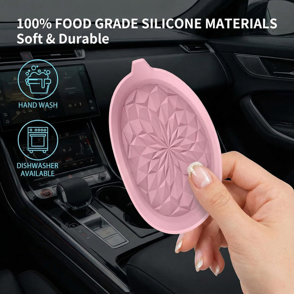 Car Cup Coasters [4 Pack] Silicone Cars Coasters - Universal Non-Slip Recessed Interior Accessories - Cup Holder Inserts Dusty Rose