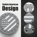 Car Cup Holder Coasters 4 Pack - American Flag 2.75 Inch Anti Slip Shockproof Drink Mat - Vehicle Interior Decor Accessories Grey-3