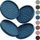 Car Coasters Silicone [4 Pack] 2.75in Universal Mats Non-Slip Embedded Car Interior Accessories Car Cup Holders Insert Coasters DecorDark Blue-4