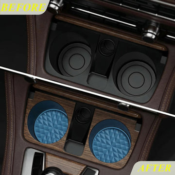 Car Coasters Silicone [4 Pack] 2.75in Universal Mats Non-Slip Embedded Car Interior Accessories Car Cup Holders Insert Coasters DecorDark Blue