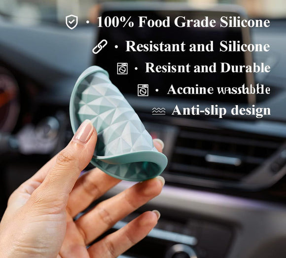 Car Coasters Silicone [4 Pack] 2.75in Universal Mats Non-Slip Embedded Car Interior Accessories Car Cup Holders Insert Coasters DecorLight Blue