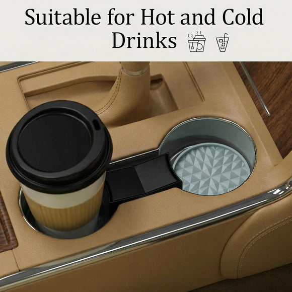 Car Coasters Silicone [4 Pack] 2.75in Universal Mats Non-Slip Embedded Car Interior Accessories Car Cup Holders Insert Coasters DecorLight Blue