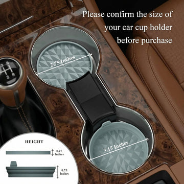 Car Coasters Silicone [4 Pack] 2.75in Universal Mats Non-Slip Embedded Car Interior Accessories Car Cup Holders Insert Coasters DecorLight Blue - 0