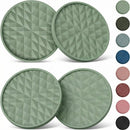 Car Coasters Silicone [4 Pack] 2.75in Universal Mats Non-Slip Embedded Car Interior Accessories Car Cup Holders Insert Coasters DecorSage Green-5