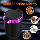 Smokeless Car Ashtray with Lid - Stainless Steel Inner Container Windproof Ashtray Portable LED Blue Light Auto Accessories for Travel Detachable Mini Trash Can (Purple 1-Pack)-5