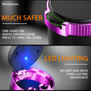 Smokeless Car Ashtray with Lid - Stainless Steel Inner Container Windproof Ashtray Portable LED Blue Light Auto Accessories for Travel Detachable Mini Trash Can (Purple 1-Pack)-3