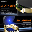 Smokeless Car Ashtray with Lid - Stainless Steel Inner Container Windproof Ashtray Portable LED Blue Light Auto Accessories for Travel Detachable Mini Trash Can (Golden 1-Pack)-3