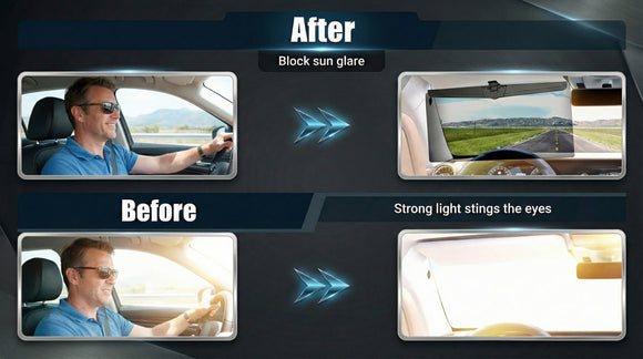Sun Visor Extender for Cars Polarized Car Visor Extender Sun Blocker UV400 Adjustable Visor Extension for Car Visor Clip on Universal (Universal(1 Pack))