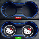 2PCS Cute Kitty Cup Holder Coasters Black Silicone Anti-Slip Car Coasters Cup Pads for Home Office Universal 2.75 Inch-5