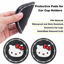 2PCS Cute Kitty Cup Holder Coasters Black Silicone Anti-Slip Car Coasters Cup Pads for Home Office Universal 2.75 Inch-3