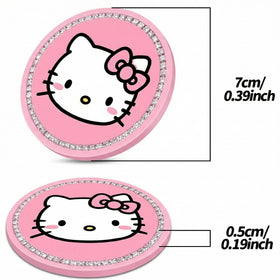 2PCS Cute Kitty Cup Holder Coasters Black Silicone Anti-Slip Car Coasters Car Cup Pads Universal 2.75 Inch - 0