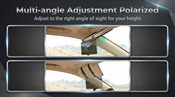 Polarized Sun Visor for Car with Organizer Upgraded Adjustable Visor Extension Handmade PU Leather Universal Sun Visor Extender Protects from Sun Glare UV Rays Snow Blindness