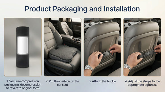 Premium Car Seat Cushion for Enhanced Comfort - 100% Polyurethane Wedge-Shaped Memory Foam Design Improves Driving Visibility & Relieves Sciatica and Coccyx Pain.