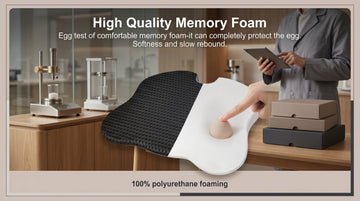 Premium Car Seat Cushion for Enhanced Comfort - 100% Polyurethane Wedge-Shaped Memory Foam Design Improves Driving Visibility & Relieves Sciatica and Coccyx Pain. - 0