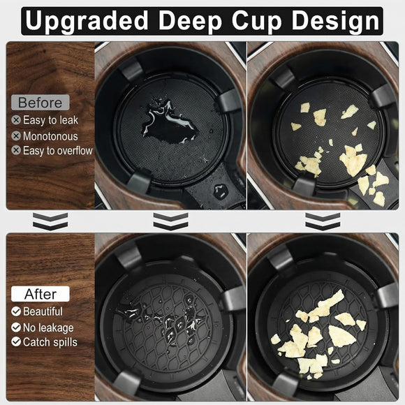 Car Cup Holder Coaster Silicone Cup Holder Insert Universal Non-Slip Cup Holders Car Accessories Interior for Women and Man Interior Sets 4 Pack Black