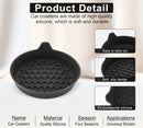 Car Cup Holder Coaster Silicone Cup Holder Insert Universal Non-Slip Cup Holders Car Accessories Interior for Women and Man Interior Sets 4 Pack Black-3