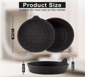 Car Cup Holder Coaster Silicone Cup Holder Insert Universal Non-Slip Cup Holders Car Accessories Interior for Women and Man Interior Sets 4 Pack Black - 0