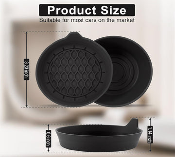 Car Cup Holder Coaster Silicone Cup Holder Insert Universal Non-Slip Cup Holders Car Accessories Interior for Women and Man Interior Sets 4 Pack Black - 0