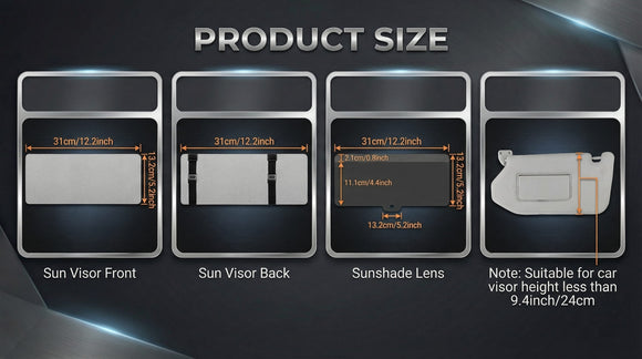 Polarized Car Sun Visor Extender Upgraded Polarized Car Visor Extender Sun Blocker UV400 Universal Visor Extension for Sun Blocker Adjustable Sun Visor Glare UV Protector