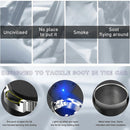 Car Ashtray with Lid Detachable Stainless Steel Smokeless Auto Ashtray with Blue LED Light Mini Vehicle Trash Can for Cup Holder Home Office Interior Car Accessories (Blue)-3